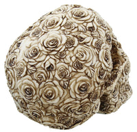 Decorative Ornate Rose Flower Skull Figurine