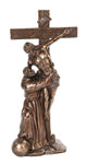 12.75 Inch St. Francis with Christ on Crucifix Bronze Finish Figurine