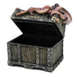 Decorative Davy Jones Locker Treasure Chest with Octopus Collectible Trinket Box 5 Inches