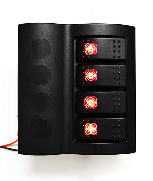 Bandc 4 Gang Marine Boat Bridge Control Switch Panel with LED Rocker Circuit Breaker