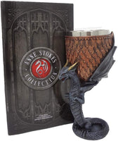 Golden Horn Winged Gargoyle Dragon Resin Figurine Colored Goblet Drinkware with Removable Stainless Stain Inner by Anne Stokes -The Age of Dragons