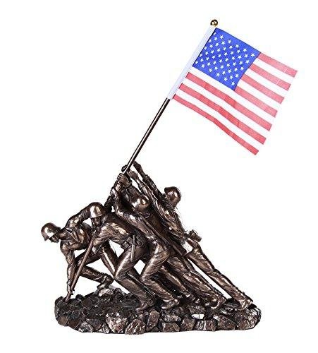 Iwo Jima US Marine Corps Memorial Statue Replica 12 inch L Cast Bronze Finish