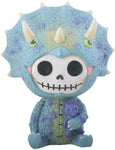 SUMMIT COLLECTION Furrybones Spike Signature Skeleton in Triceratops Costume with Purple Dinosaur Doll