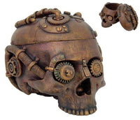 Pacific Trading Steampunk Skull Box Robotic Gearhead Half Head