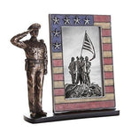 Police Officer Cast Bronze Men In Blue Salute Stars and Stripes Honoring...