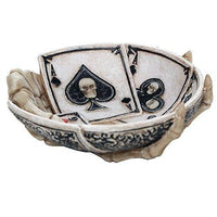 Dead Man's Hand Poker Skull Ashtray 4.75 Inch W