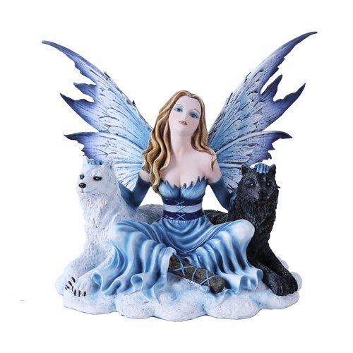 Winter Princess with Wolves Statue Snow Fairyland Legends Collection
