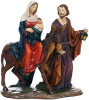 Pacific Giftware Flight into Egypt Mary Jesus Baby Jesus Catholic Religous Figurine Sculpture 8.5 Inch