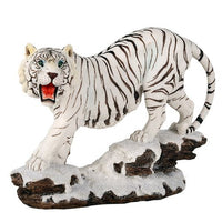 Pacific Giftware Wildlife White Siberian Tigers Trotting On Snowcap Rocks 11 Inch Collectible Figurine Statue Home Decor Gift