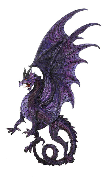 Pacific Giftware Draconis Moon Purple Dragon Wall Plaque Wall Decor Collectible 34 Inch H