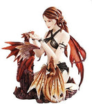 PTC 10 Inch Gothic Warrior Fairy with Dual Dragons Statue Figurine