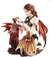 PTC 10 Inch Gothic Warrior Fairy with Dual Dragons Statue Figurine