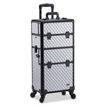 Professional Makeup Artist 2 in 1 Rolling Makeup Train Case Cosmetic Organizer w