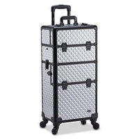 Professional Makeup Artist 2 in 1 Rolling Makeup Train Case Cosmetic Organizer w