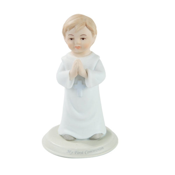 Pacific Giftware First Communion Toddler Boy Praying Statue Fine Porcelain Figurine, 5.25" H