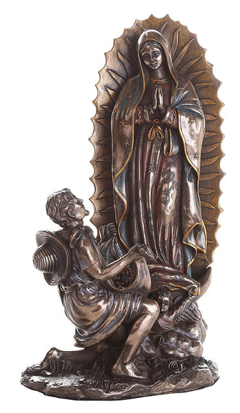 Pacific Giftware 10 Inch Our Lady of Guadalupe San St Juan Diego Saint Estatua Virgen Miracle Religious Collectible Figurine Cast Bronze Statue