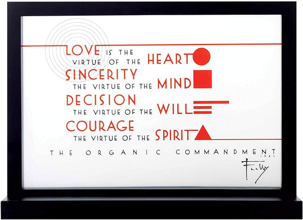 Square Shaped FLW Organic Commandment List in Thick Black Framing