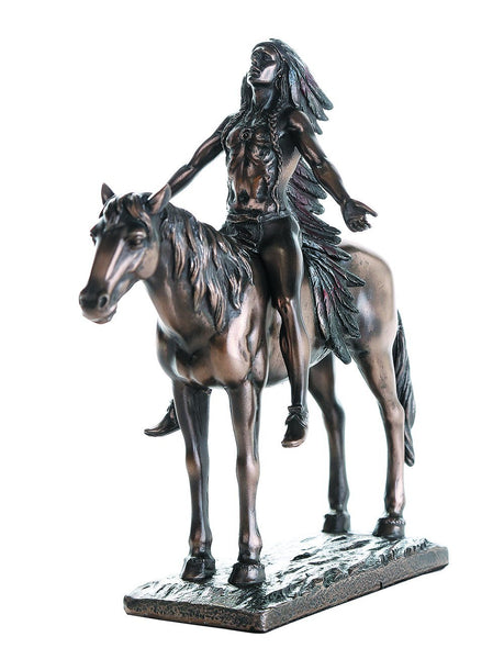 Pacific Giftware Appeal to The Great Spirit Bronze Finish Native American Indian Warrior Collectible Figurine 8 H