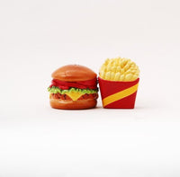 NEW! 4" Burger and Fries Magnetic Salt and Pepper Shakers