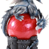 Pacific Giftware Guardian Dragon Perched On Red Sand Storm Ball Collectible Sound Activated