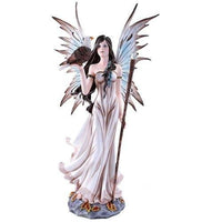 Large Beautiful Fairy with Bald Eagle Collectible Statue Figurine 21 Inch