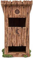 Pacific Giftware Miniature Fairy Garden Wooden Outhouse Toilet with Door Figurine Display 5.75 Inches