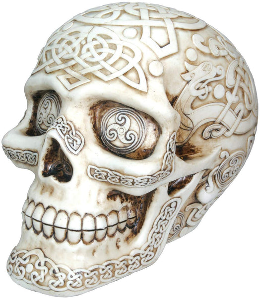 Celtic Skull Collectible Tribal Figurine