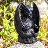 Pacific Giftware Guardian Dragon LED Lighted Stonewall Mountain Faux Stone Backflow Incense Burner Fantasy Dragon Breath Reverse Flow Smoke Waterfall Incense Collectible