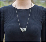 STEAMPUNK BUTTERFLY NECKLACE PENDANT PEWTER ALLOY