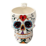 Pacific Giftware White Tribal Day of The Dead Love Lock Sugar Skull Ceramic Drink Coffee Mug Cup