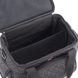 Quilted Makeup Artist Cosmetic Travel Bag with Storage Pocket and Removable Pouches, Ideal for Cosmetic Bottles and Brush Holder