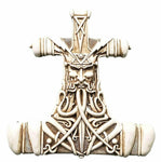 Viking God Thor Bone Hammer Mjolnir Thunder Wall Plaque Home Decor Statue Figuri