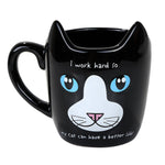 Adorable Pet Puppy Cat Tea Cup Mug Drinkware (I work hard so my cat can have a better life!)