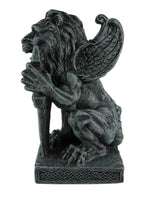 Roaring Lion Gargoyle W/ Sword Statue Figure