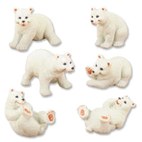 YTC White Polar Bears (Set of 6) - Collectible Figurine Statue Figure