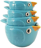 Pacific Giftware Creative Adorable Blue Birds Ceramic Nesting Measuring Cup Set of 4