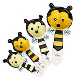 Happy Bee Ceramic Measuring Cup and Spoon Set Kitchen Decor