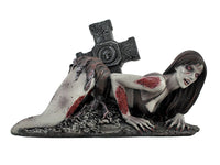 Undead Zombie Stripper Crawling Out of Grave Statue Figurine