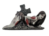 Undead Zombie Stripper Crawling Out of Grave Statue Figurine