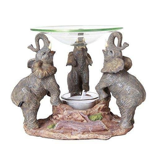 Novelty Lucky Elephants Scented Oil Warmer Diffuser Collectible Figurine