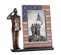 US Air Force Cold Cast Bronze Air Force Officer Salute Stars and Stripes...