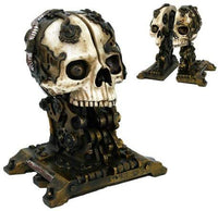 Steampunk Skull Bookends Collectible Figurine