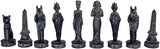 Pacific Giftware Ancient Egyptian God Kingdom Civil War Chess Set with Glass Board 17" x 17" -33PCS [Gold & Black] [Obelisk, Anubis, Bastet, King TUT, Nefertiti, Osiris]