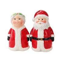 Attractives Christmas Mr Mrs Santa North Pole Winter Ceramic Magnetic Salt Pepper Shakers