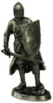 Medieval Crusader Knight Statue Bronze Finishing Cold Cast Resin Statue 7" (9960)
