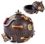 Exotic Steampunk Bronzed Jewelry Box Figurine Made of Polyresin