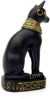 Egyptian Small Black And Gold Bastet Made of Polyresin