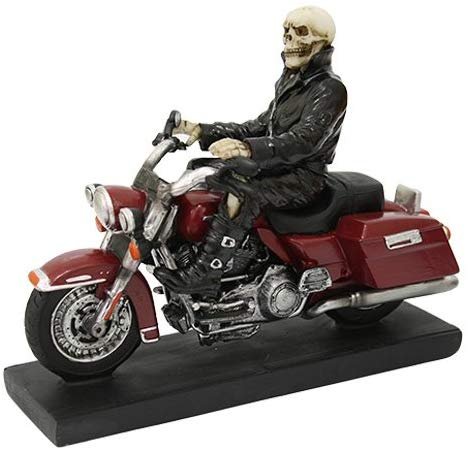 Skeleton Biker Statue Polyresin Figurine Home Decor