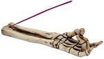 Devil Horn Sign Skeleton Arm and Hand Incense Burner Statue Figurine