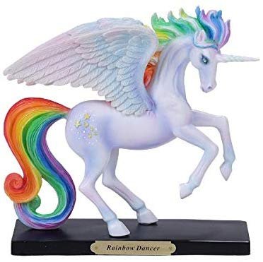 Pacific Giftware PT Official Rose Khan Rainbow Dancer Winged Unicorn Resin Figurine Statue